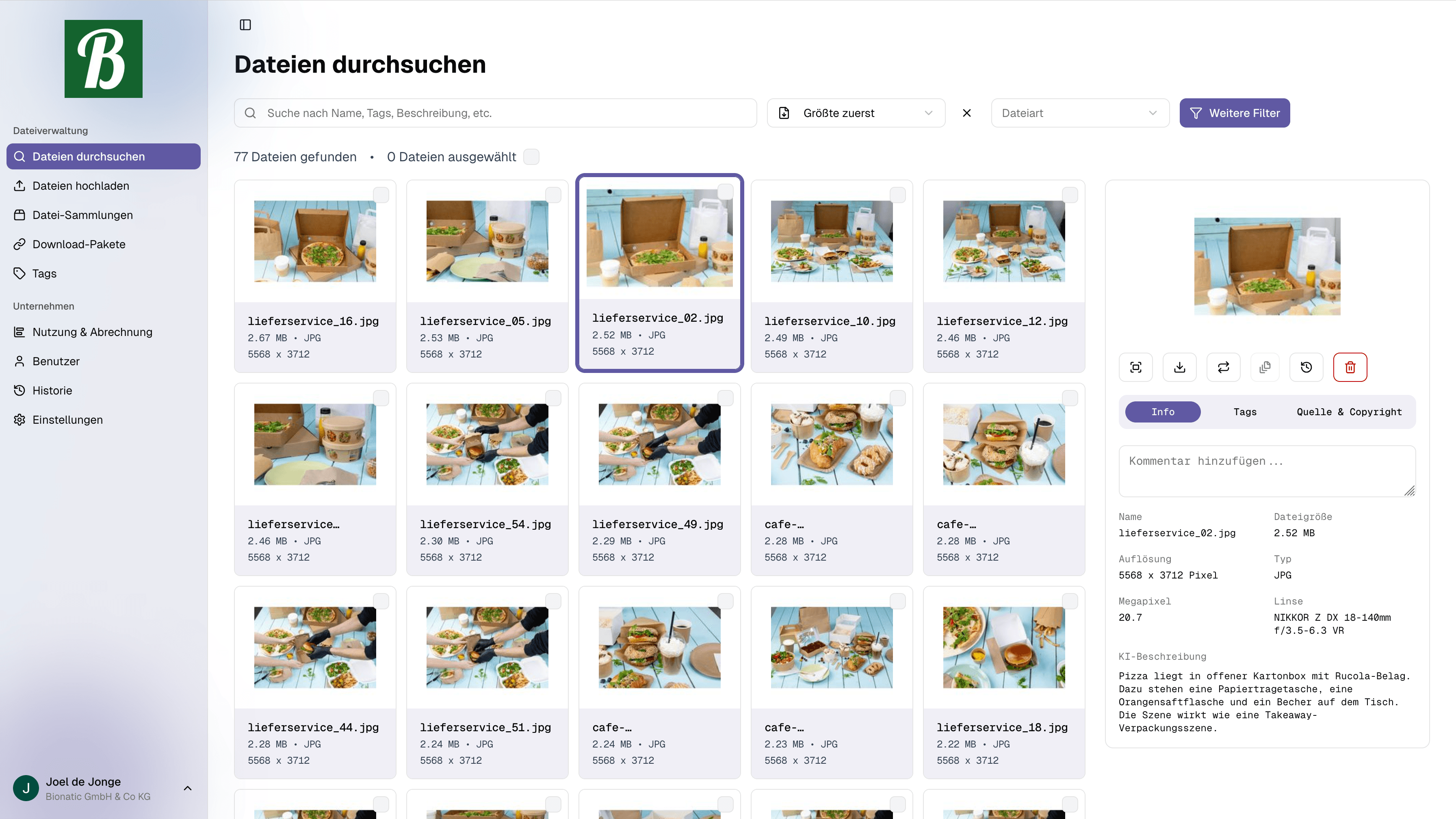 EasyDAM - Screenshot der Oberfläche